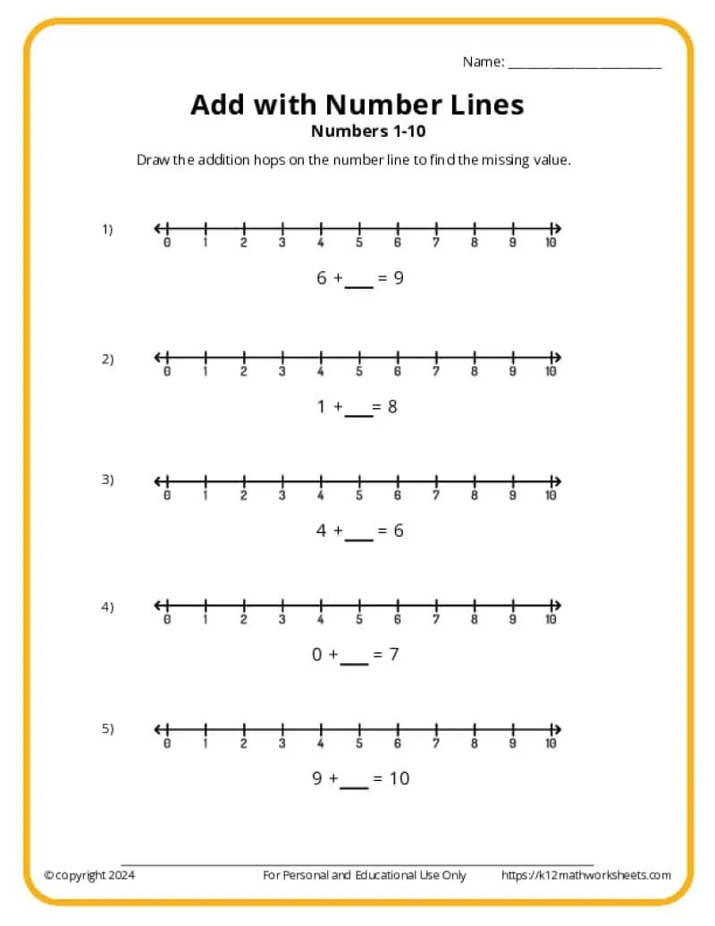 multiplication with number lines worksheet