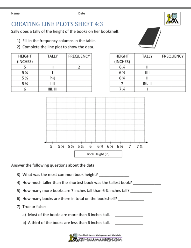 Close up of a child using a pencil to plot data points on a coordinate line.