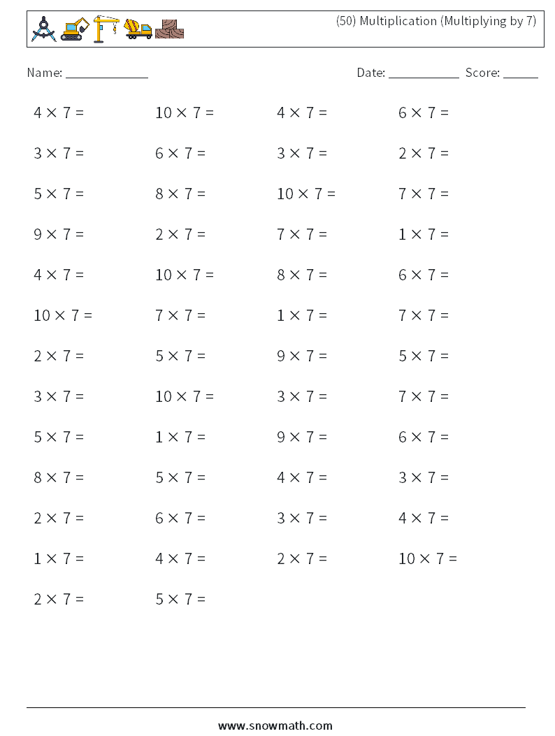 Third grade student concentrating on a math worksheet at a desk