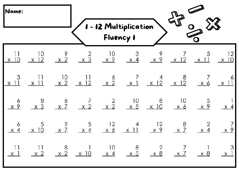 Close up of a student writing multiplication equations on a printable worksheet