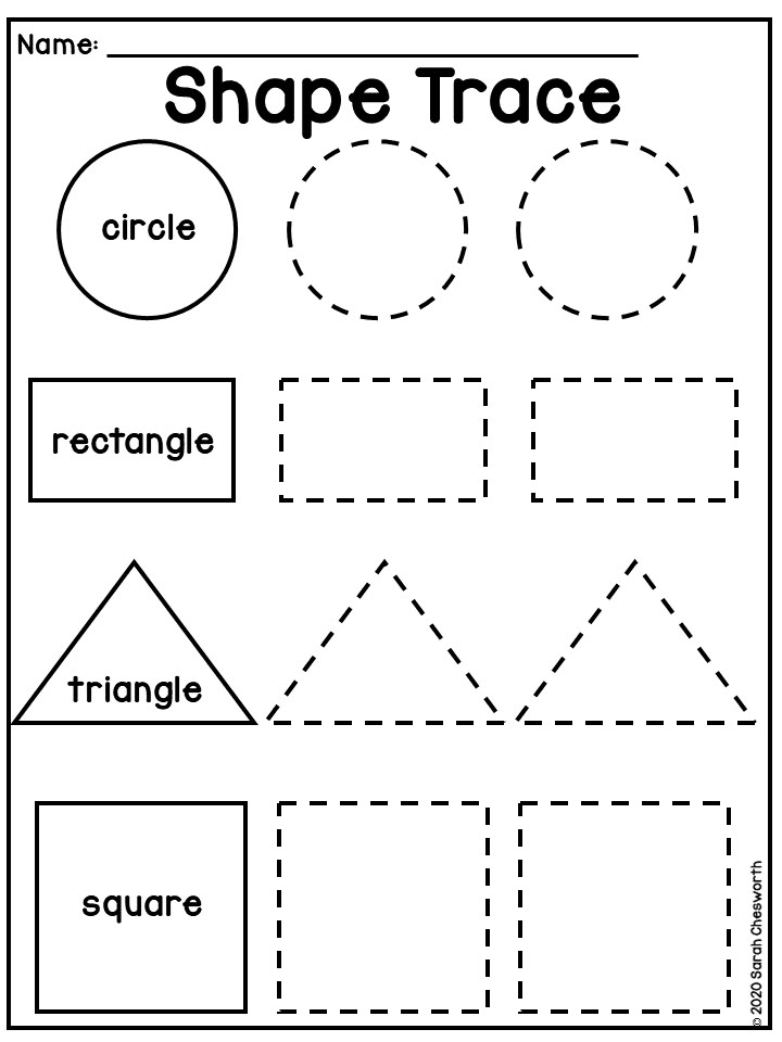 A colorful science worksheet showing various planets labeled by their geometric shape