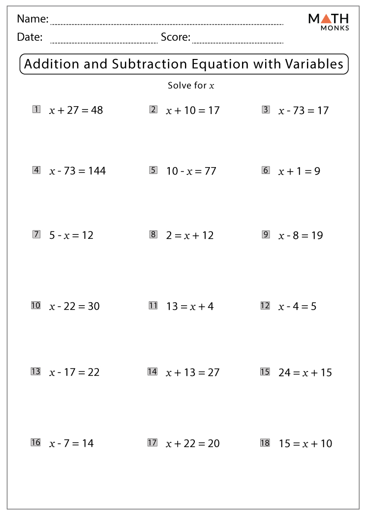A student using a pencil to complete math problems on a printed worksheet
