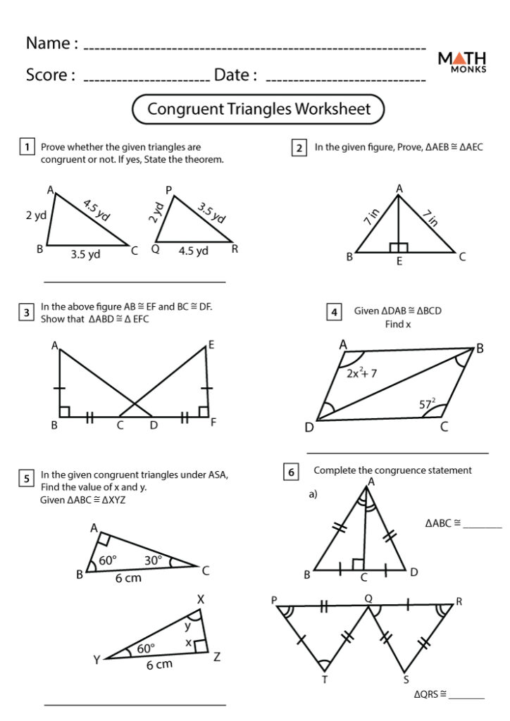 Close up of a student using a pencil to trace overlapping triangles on a geometry worksheet
