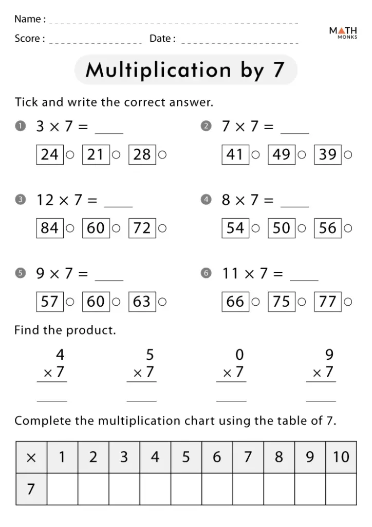 Young students working together on festive multiplication sheets at their desks