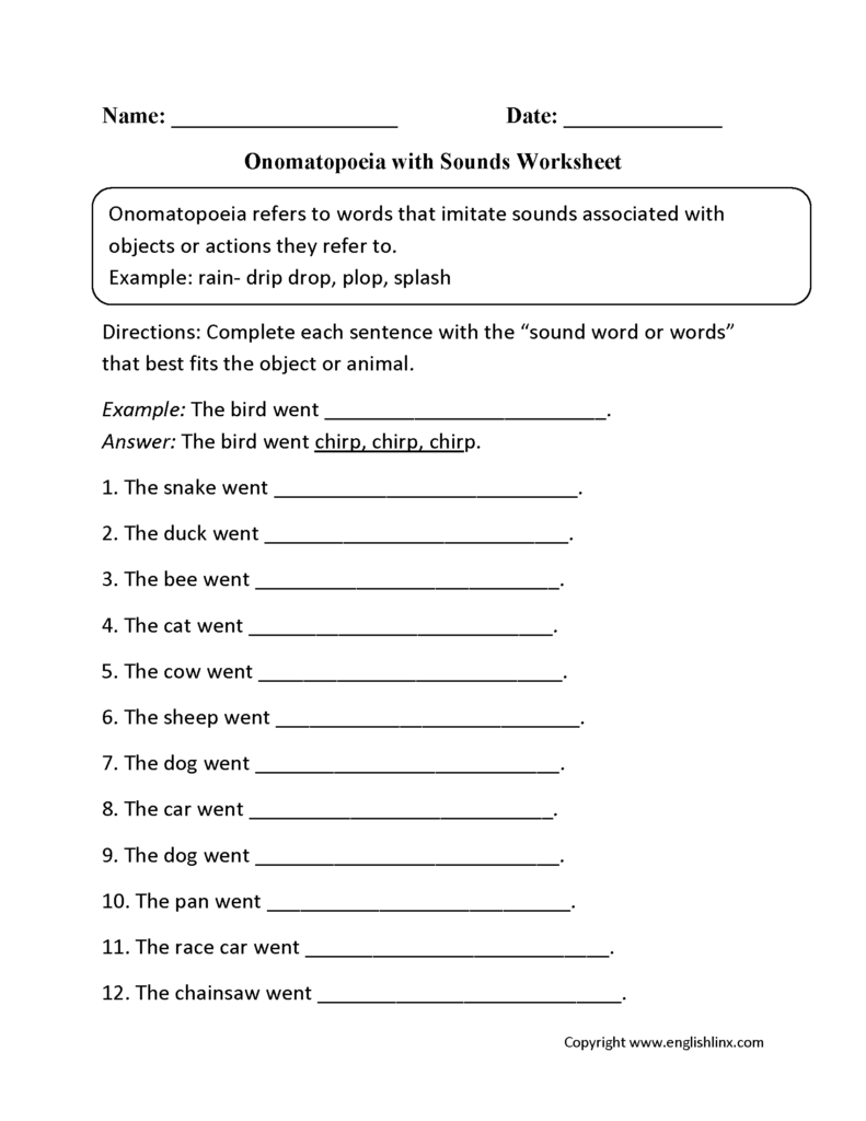 A student using a printed exercise sheet to identify metaphors