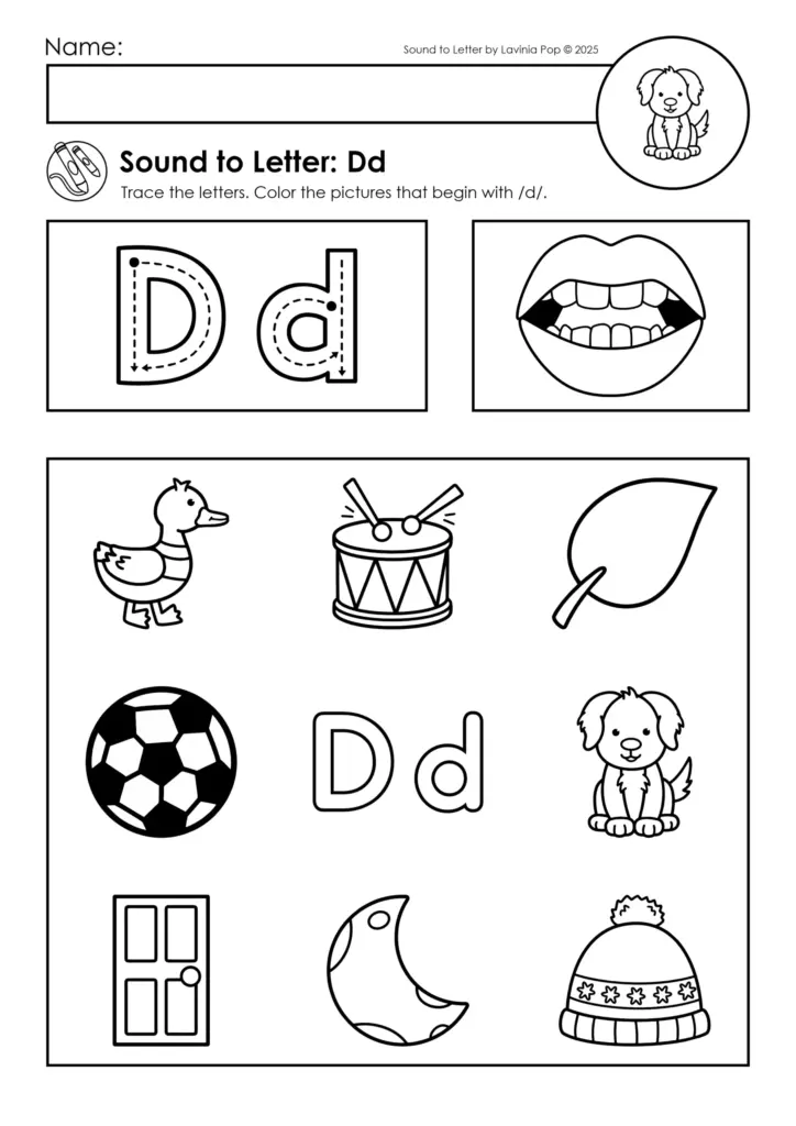 A preschooler carefully tracing the letter B on a worksheet