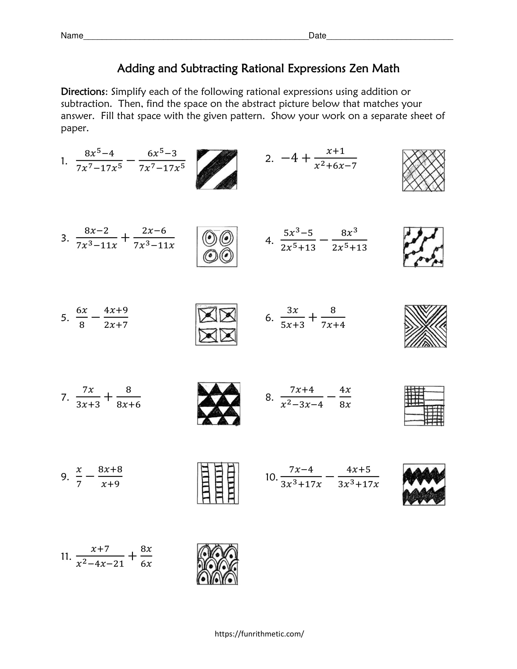 Student hand writing algebraic solutions on a math worksheet