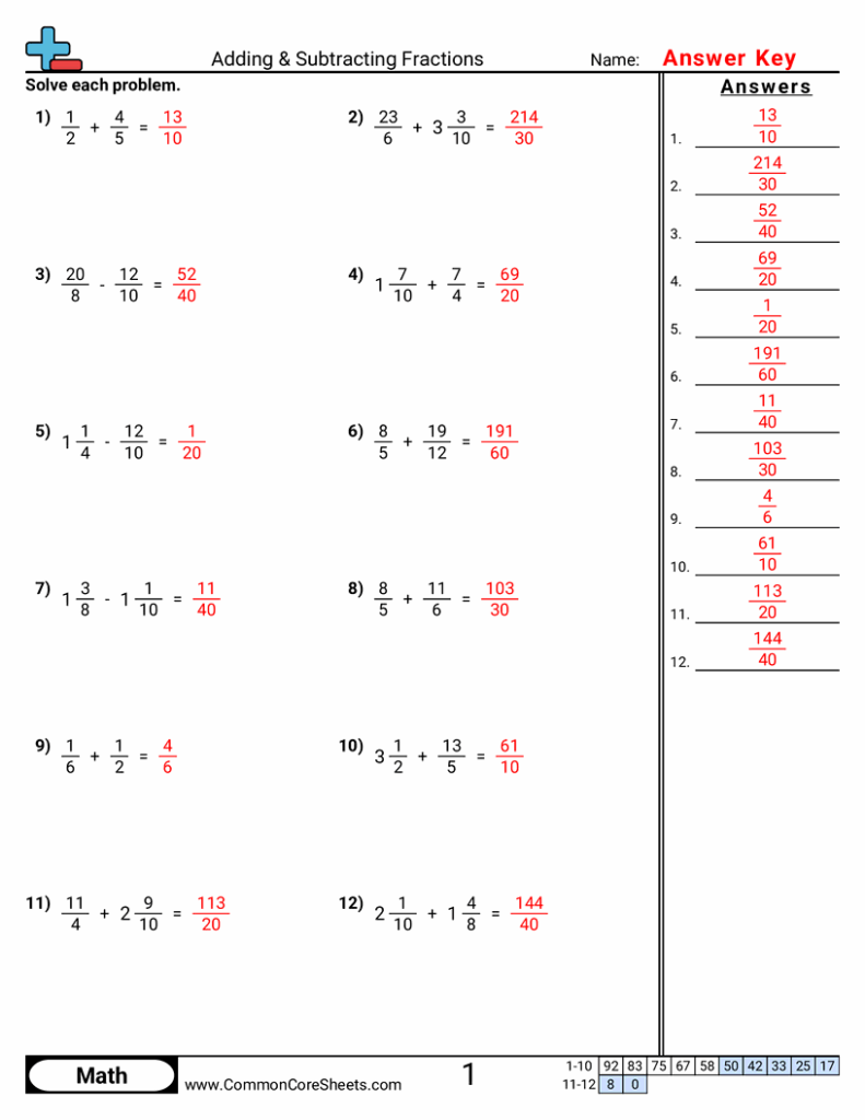 Student carefully writing math equations on a printed practice sheet