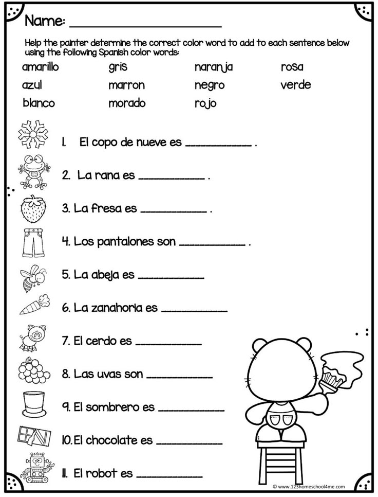 Group of students working together on a Spanish grammar worksheet
