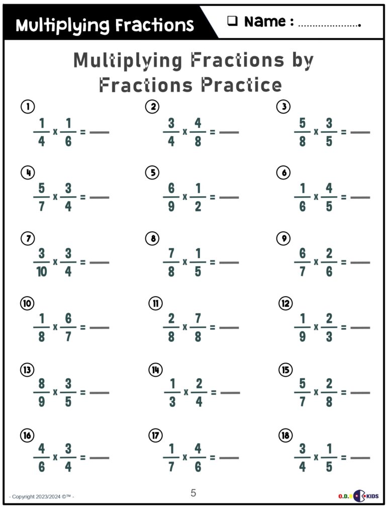 A student carefully completing math problems on a printable worksheet
