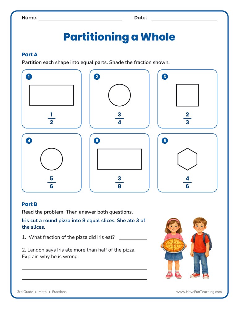 Teacher guiding a child through a math problem on a worksheet