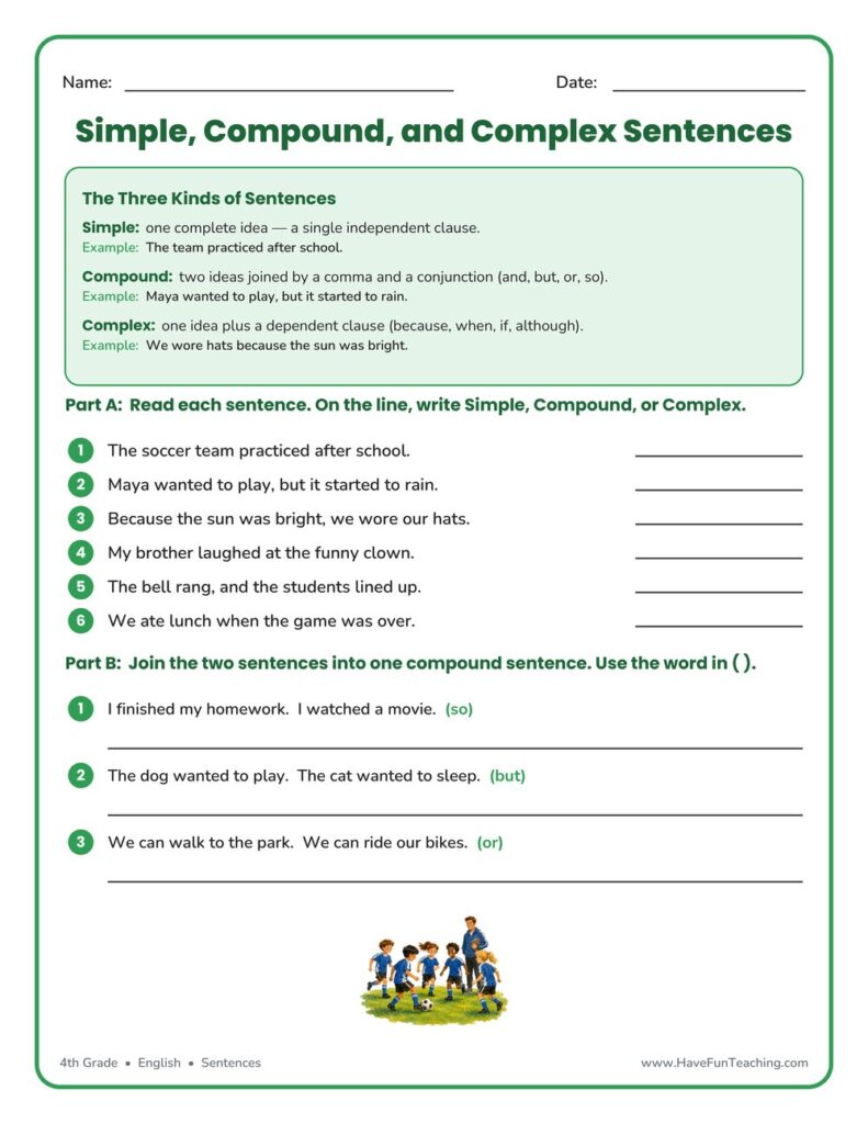 A student using a pencil to trace sentences on a printed worksheet