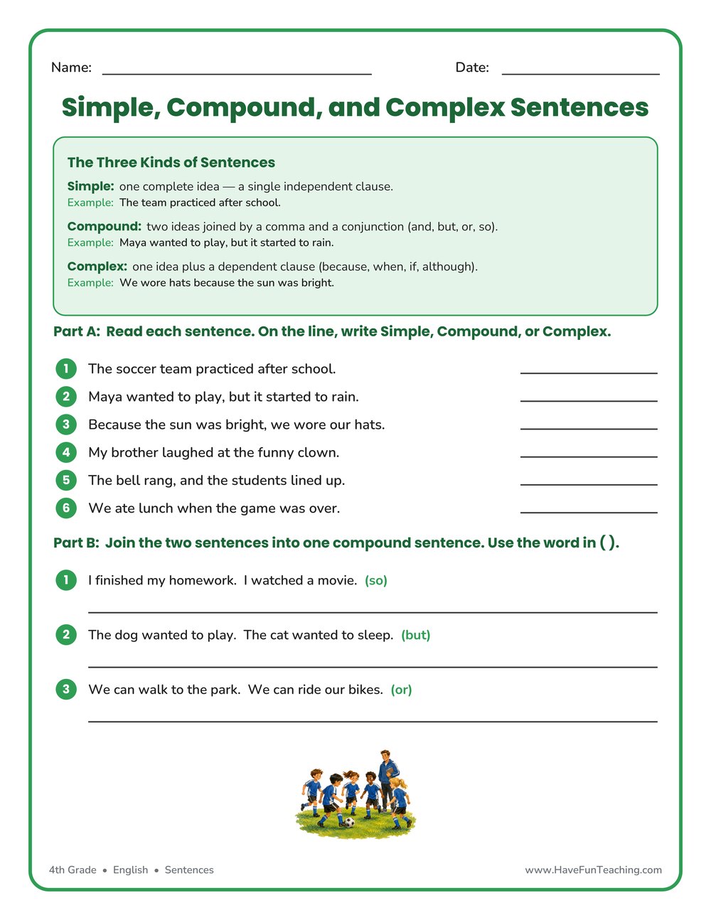 A student using a pencil to trace sentences on a printed worksheet
