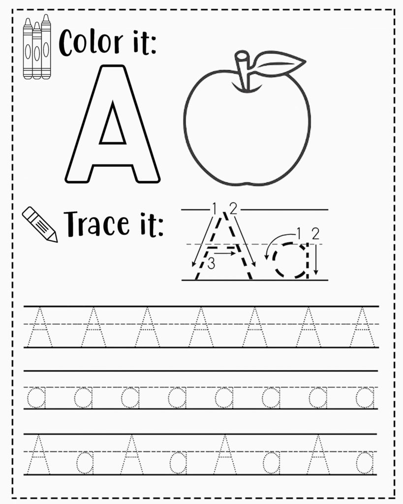 Laminated alphabet writing practice sheet with colorful dry erase markers